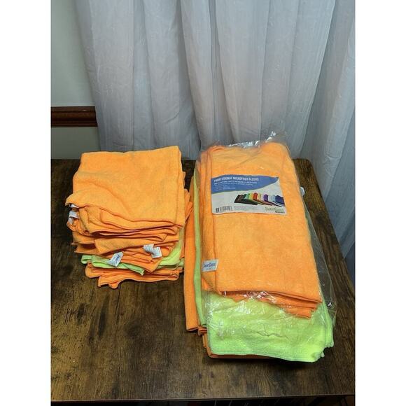 Lot Of Microfiber Cleaning Towels Yellow Orange 32 New / 16 Used Smart Choice - Picture 1 of 3